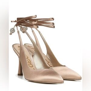 Sam Edelman • Harvie ankle-strap pumps in the color
Rosablush Satin • Sz 8